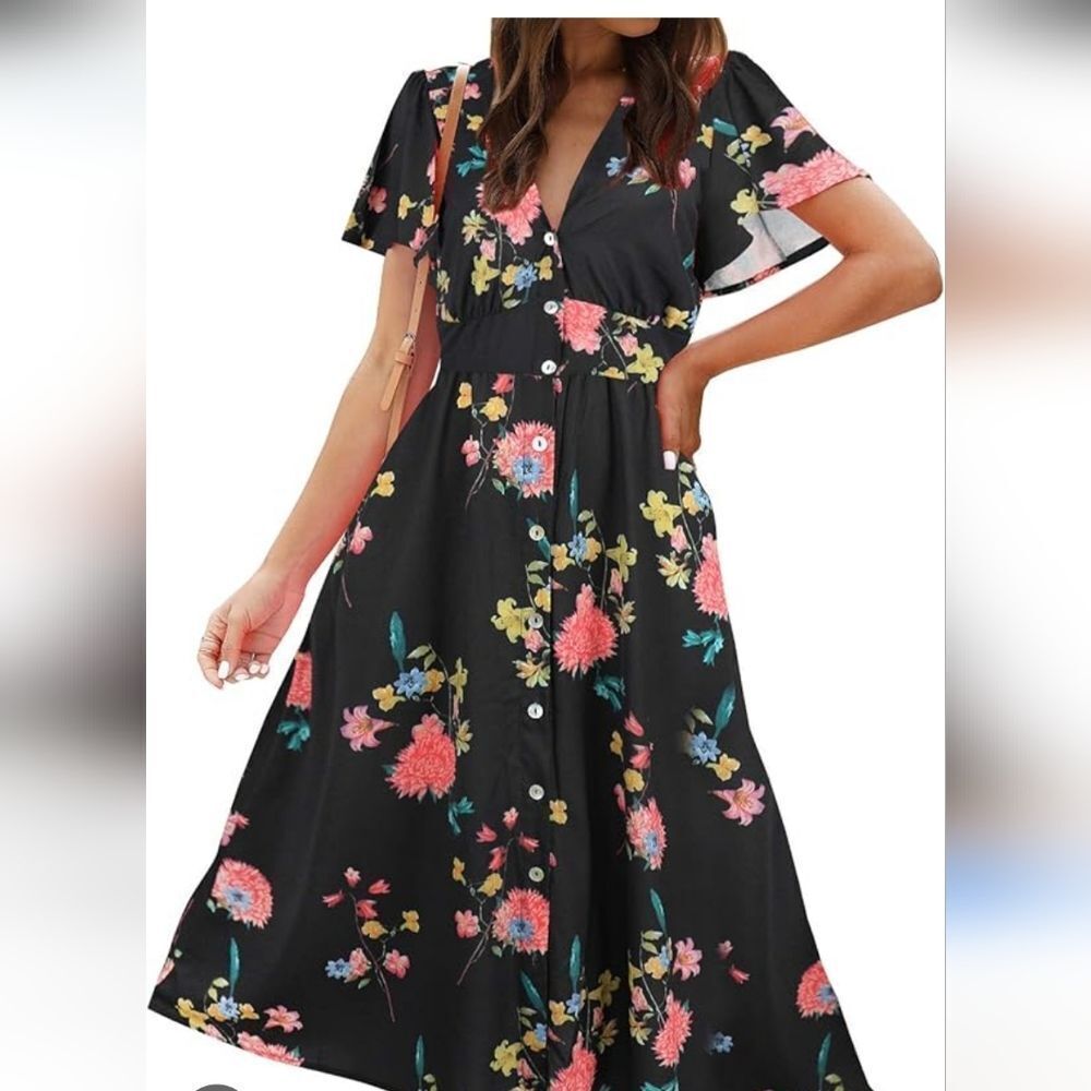 NWT Roylamp Floral Dress. Cottagecore.Tomato Girl. Romcom